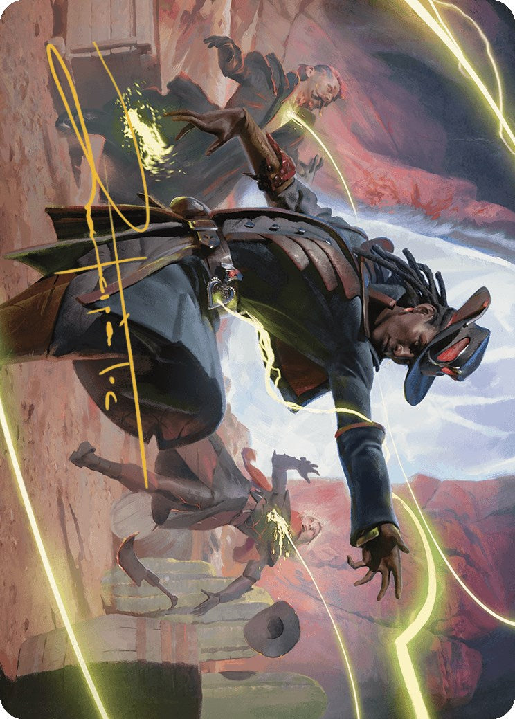 Lilah, Undefeated Slickshot Art Card (Gold-Stamped Signature) [Outlaws of Thunder Junction Art Series] | Galaxy Games LLC