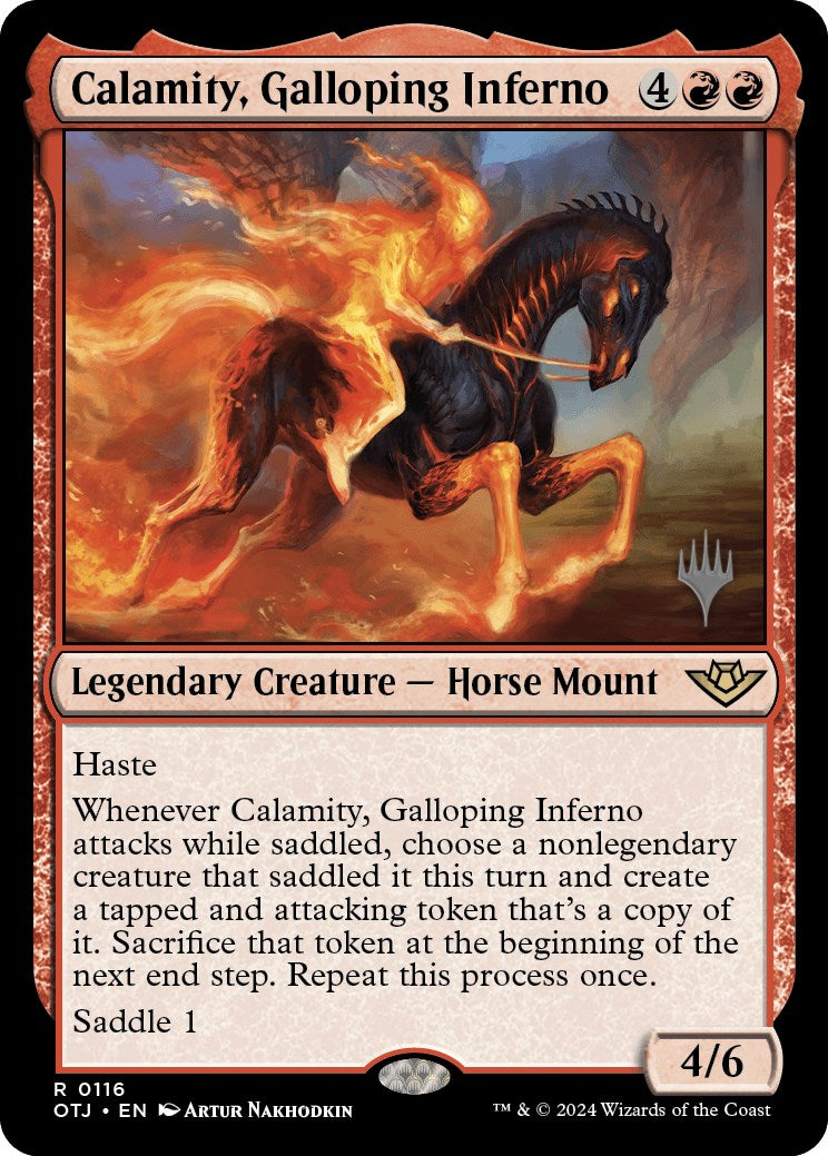 Calamity, Galloping Inferno (Promo Pack) [Outlaws of Thunder Junction Promos] | Galaxy Games LLC