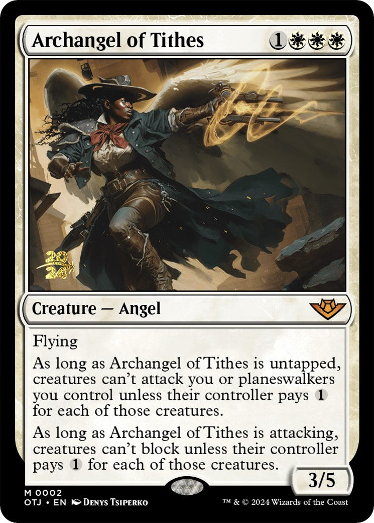 Archangel of Tithes [Outlaws of Thunder Junction Prerelease Promos] | Galaxy Games LLC