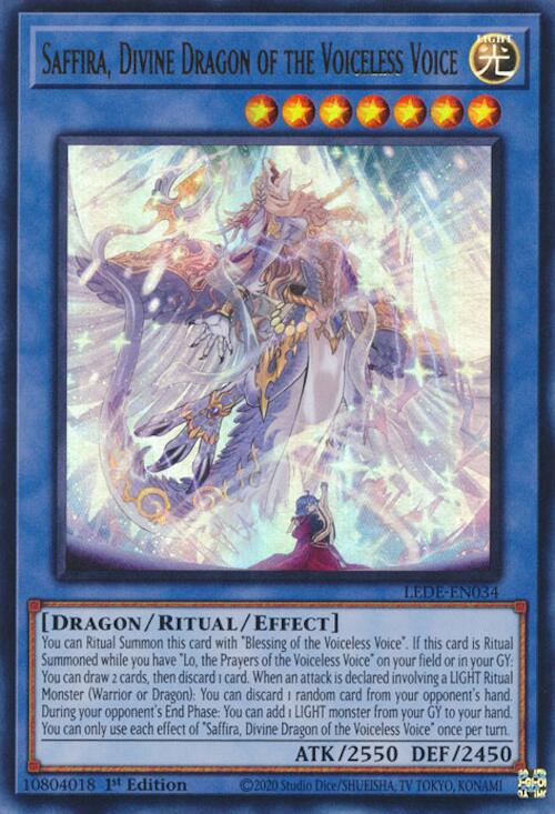 Saffira, Divine Dragon of the Voiceless Voice [LEDE-EN034] Ultra Rare | Galaxy Games LLC