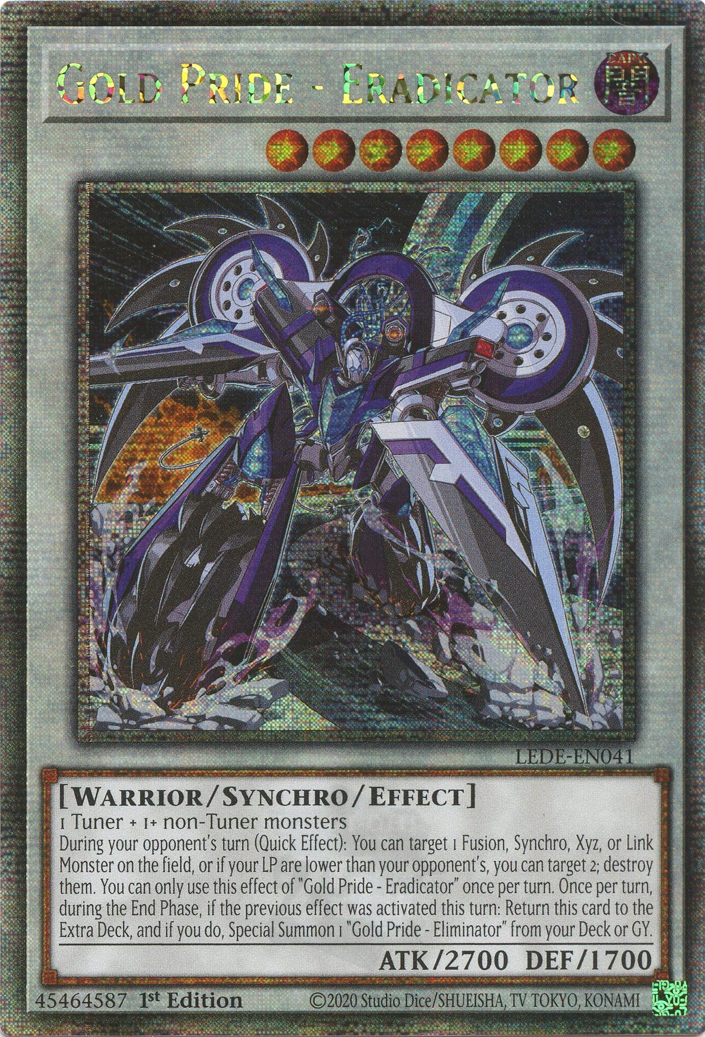 Gold Pride - Eradicator (Quarter Century Secret Rare) [LEDE-EN041] Quarter Century Secret Rare | Galaxy Games LLC