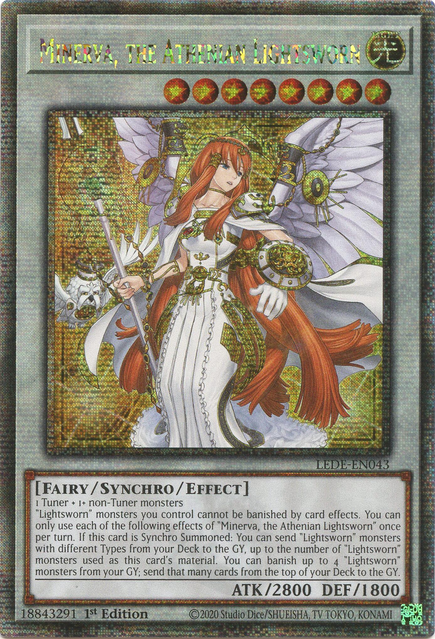 Minerva, the Athenian Lightsworn (Quarter Century Secret Rare) [LEDE-EN043] Quarter Century Secret Rare | Galaxy Games LLC
