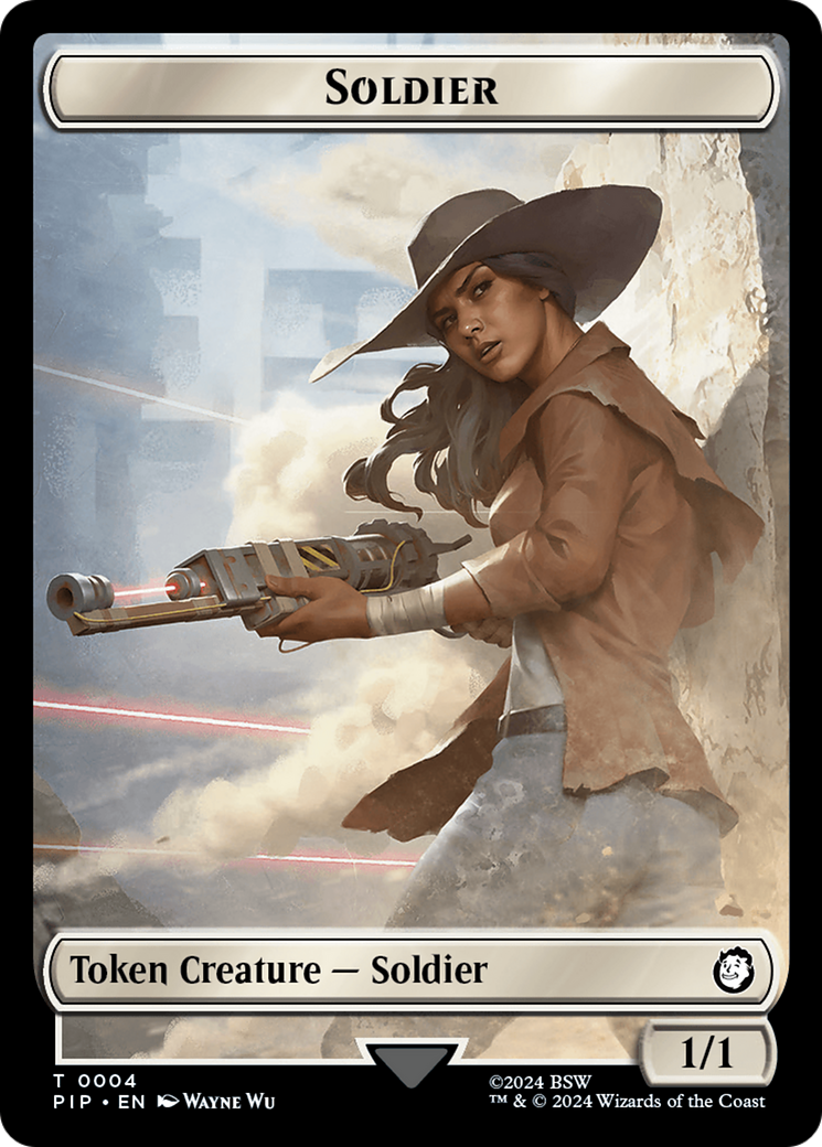 Treasure (0018) // Soldier (0004) Double-Sided Token [Fallout Tokens] | Galaxy Games LLC
