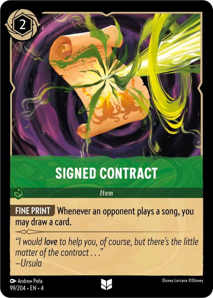 Signed Contract (99/204) [Ursula's Return] | Galaxy Games LLC
