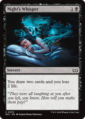 Night's Whisper [Duskmourn: House of Horror Commander] | Galaxy Games LLC