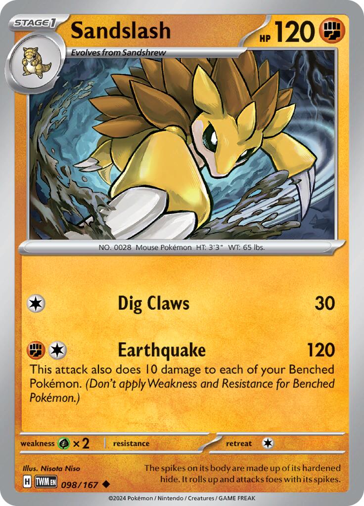 Sandslash (098/167) [Scarlet & Violet: Twilight Masquerade] | Galaxy Games LLC