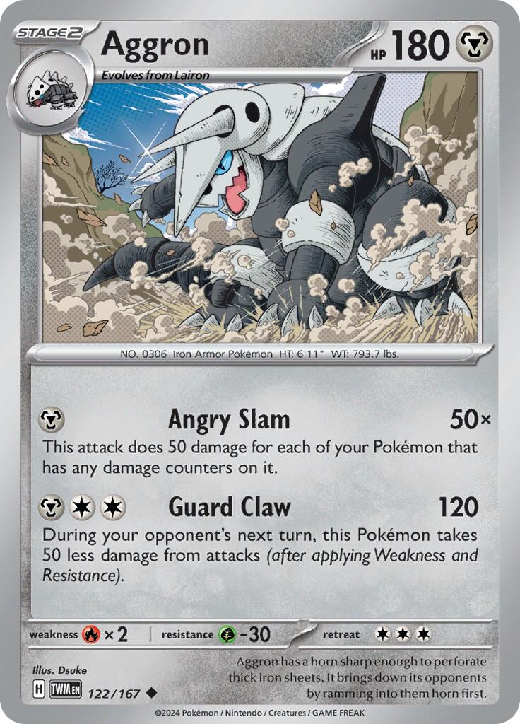 Aggron (122/167) [Scarlet & Violet: Twilight Masquerade] | Galaxy Games LLC