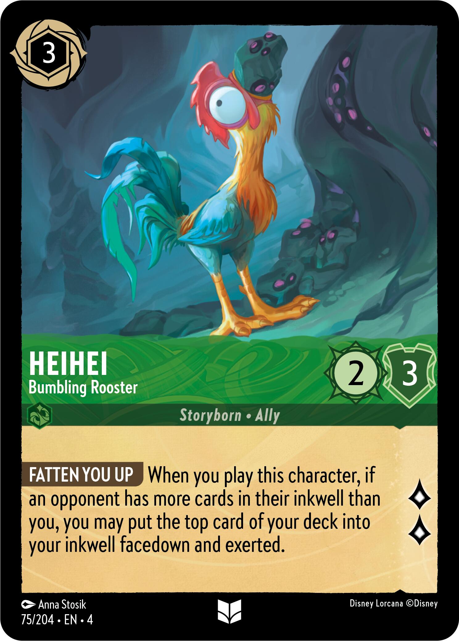 Heihei - Bumbling Rooster (75/204) [Ursula's Return] | Galaxy Games LLC