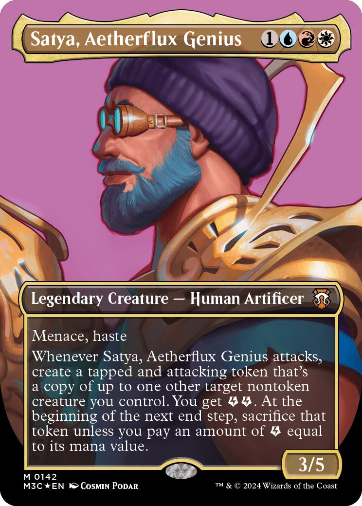 Satya, Aetherflux Genius (Borderless) (Ripple Foil) [Modern Horizons 3 Commander] | Galaxy Games LLC