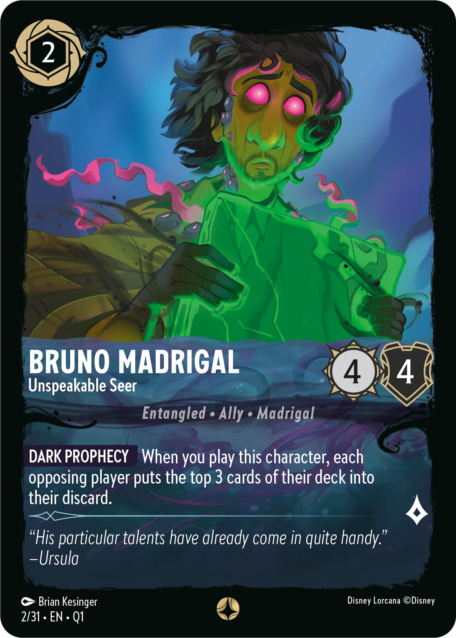 Bruno Madrigal - Unspeakable Seer (2/31) [Illumineer's Quest: Deep Trouble] | Galaxy Games LLC