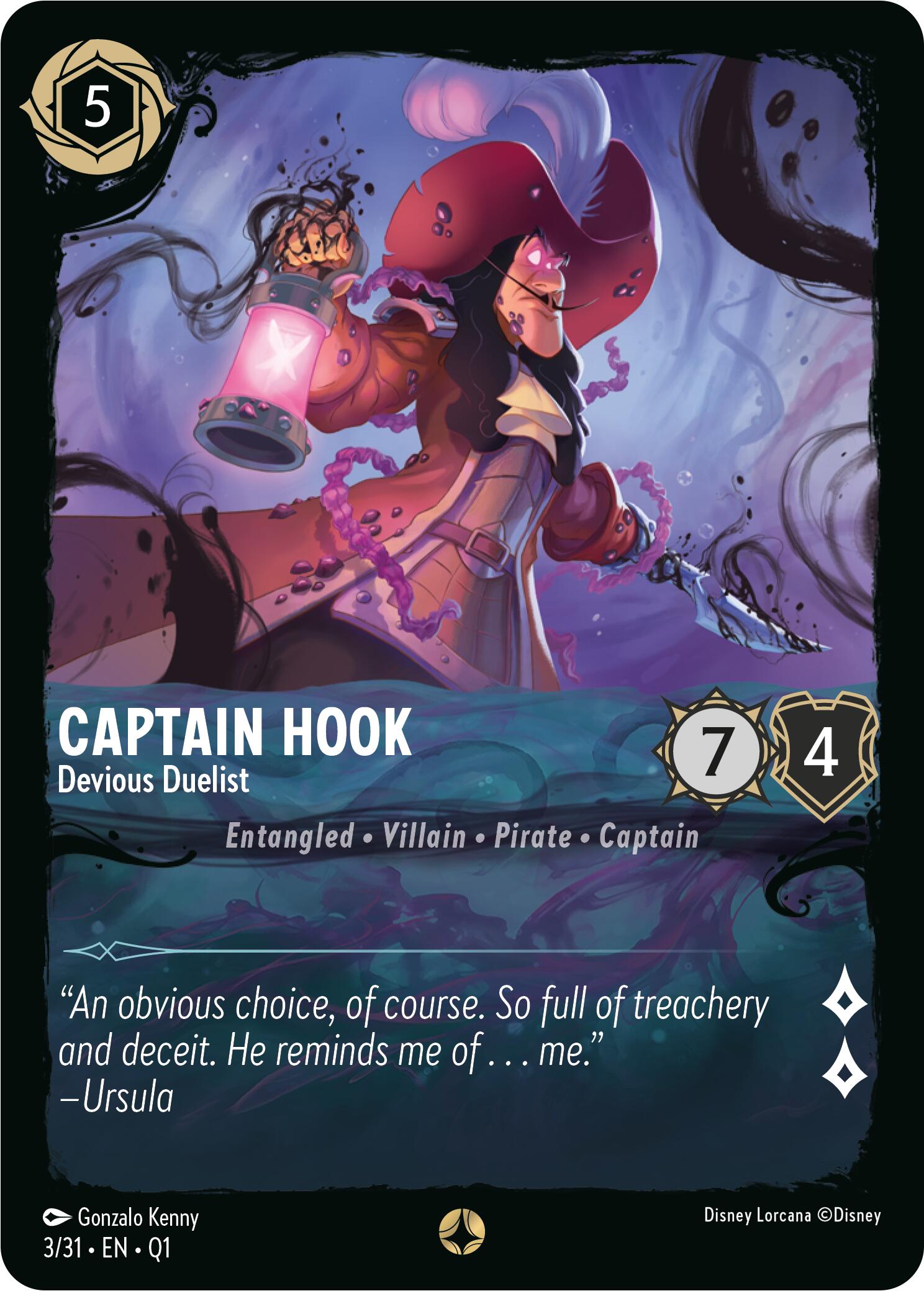 Captain Hook - Devious Duelist (3/31) [Illumineer's Quest: Deep Trouble] | Galaxy Games LLC