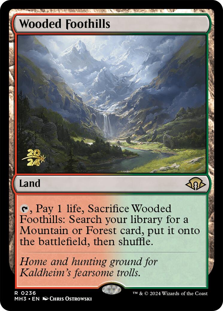 Wooded Foothills [Modern Horizons 3 Prerelease Promos] | Galaxy Games LLC