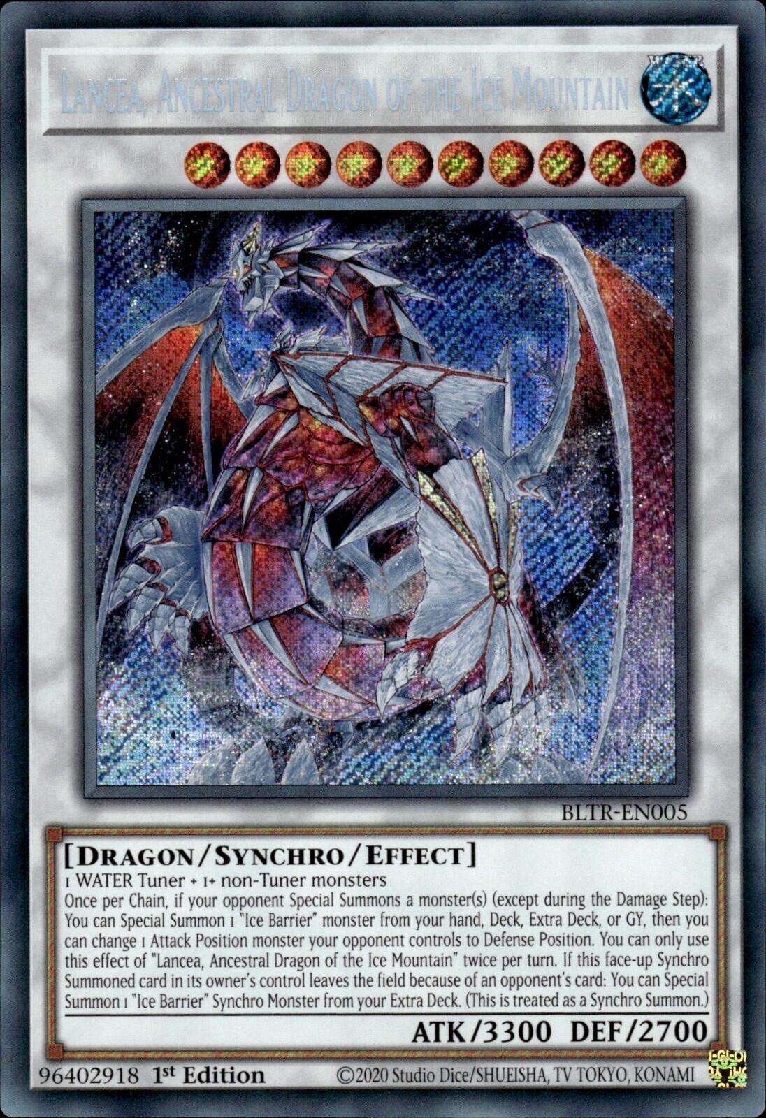 Lancea, Ancestral Dragon of the Ice Mountain [BLTR-EN005] Secret Rare | Galaxy Games LLC