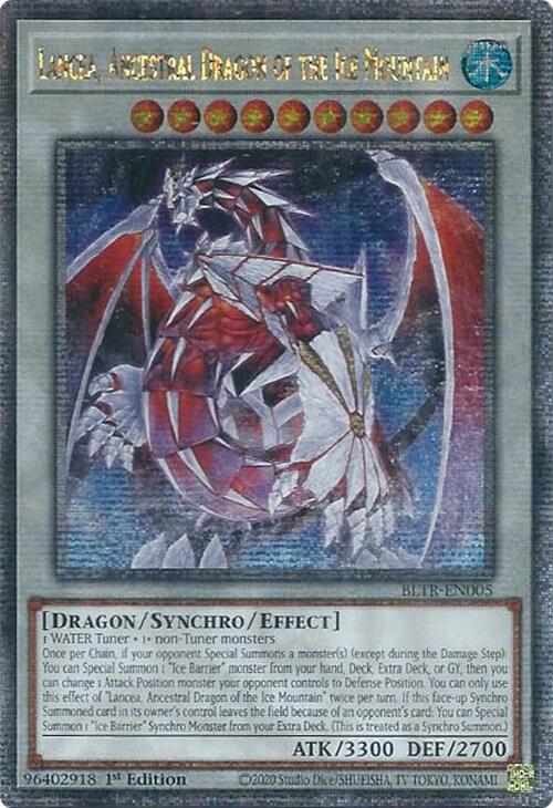 Lancea, Ancestral Dragon of the Ice Mountain (Quarter Century Secret Rare) [BLTR-EN005] Quarter Century Secret Rare | Galaxy Games LLC