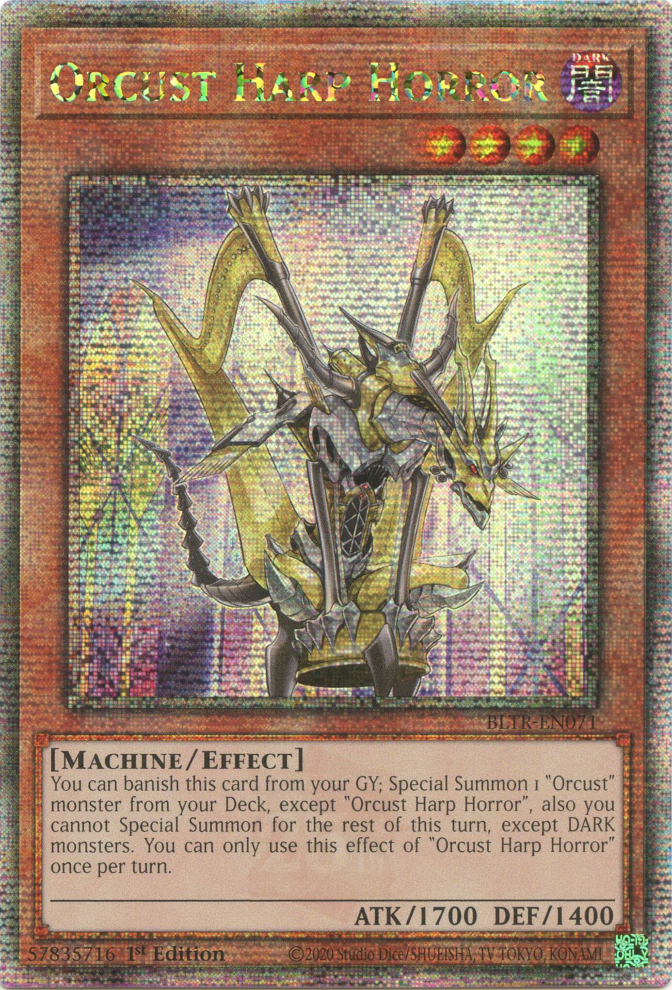 Orcust Harp Horror (Quarter Century Secret Rare) [BLTR-EN071] Quarter Century Secret Rare | Galaxy Games LLC