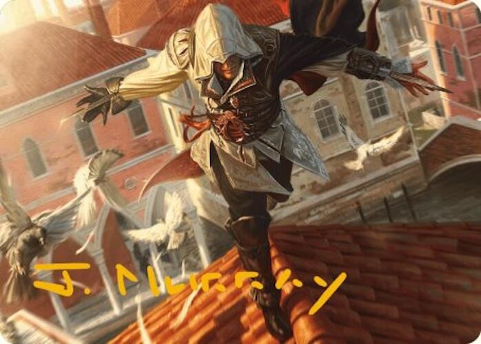 Ezio, Blade of Vengeance Art Card (Gold-Stamped Signature) [Assassin's Creed Art Series] | Galaxy Games LLC