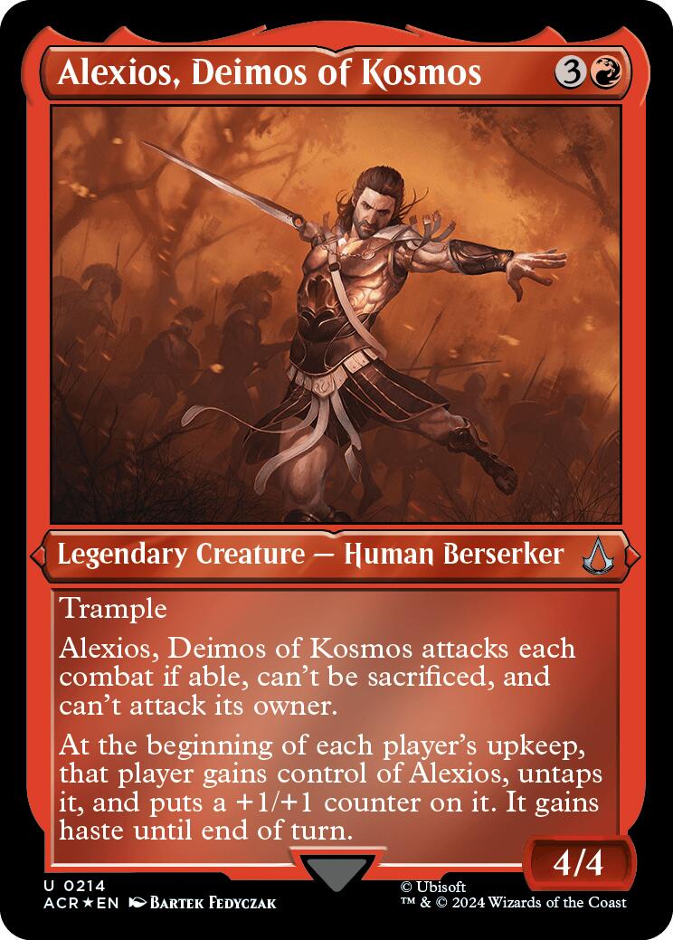 Alexios, Deimos of Kosmos (Foil Etched) [Assassin's Creed] | Galaxy Games LLC