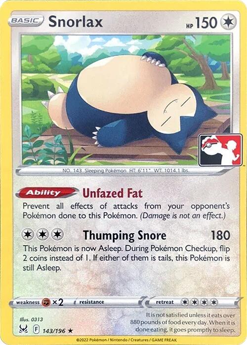 Snorlax (143/196) [Prize Pack Series Three] | Galaxy Games LLC