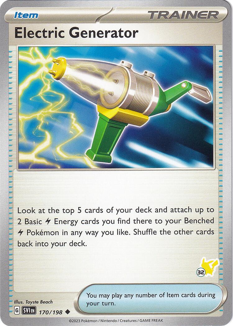 Electric Generator (170/198) (Pikachu Stamp #32) [Battle Academy 2024] | Galaxy Games LLC