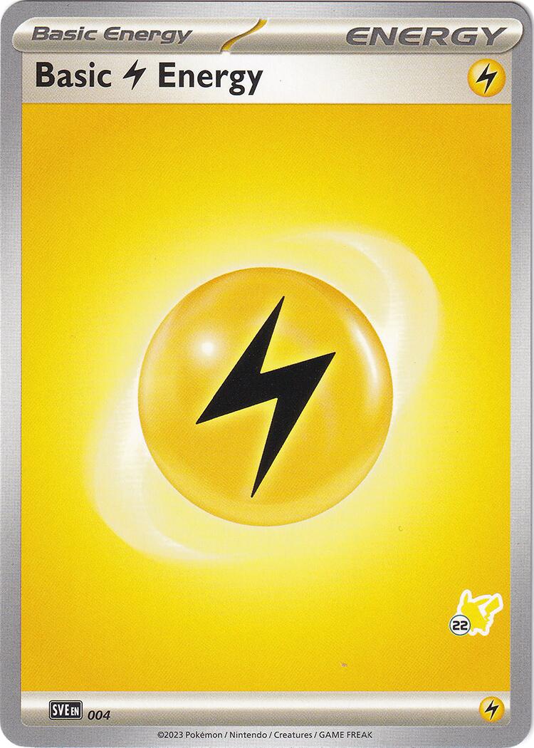Basic Lightning Energy (004) (Pikachu Stamp #22) [Battle Academy 2024] | Galaxy Games LLC