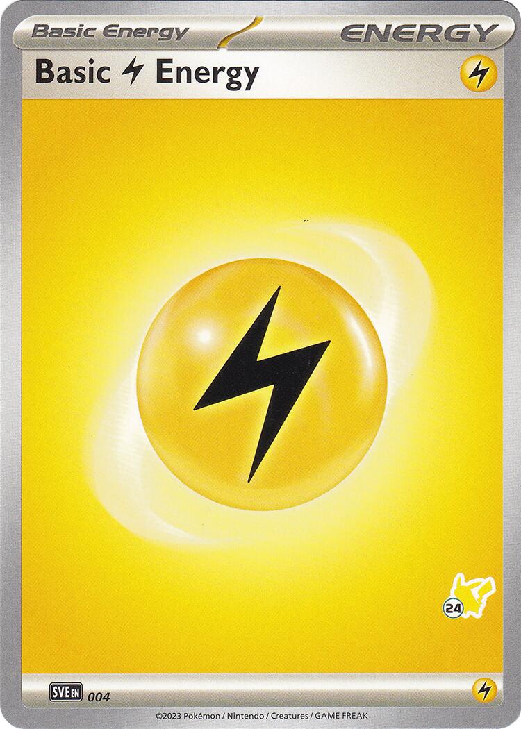 Basic Lightning Energy (004) (Pikachu Stamp #24) [Battle Academy 2024] | Galaxy Games LLC
