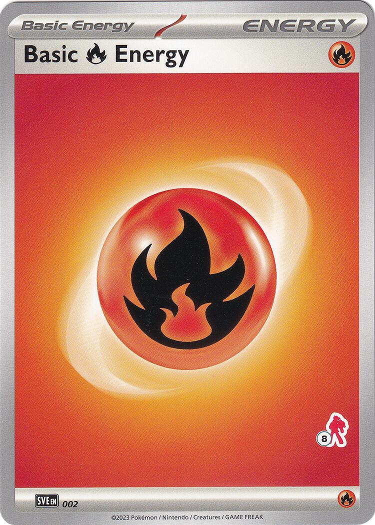 Basic Fire Energy (002) (Armarouge Stamp #8) [Battle Academy 2024] | Galaxy Games LLC