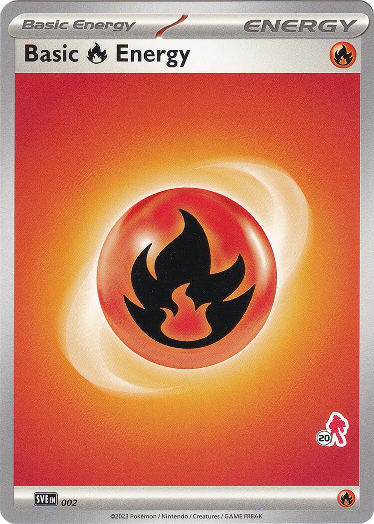 Basic Fire Energy (002) (Armarouge Stamp #20) [Battle Academy 2024] | Galaxy Games LLC