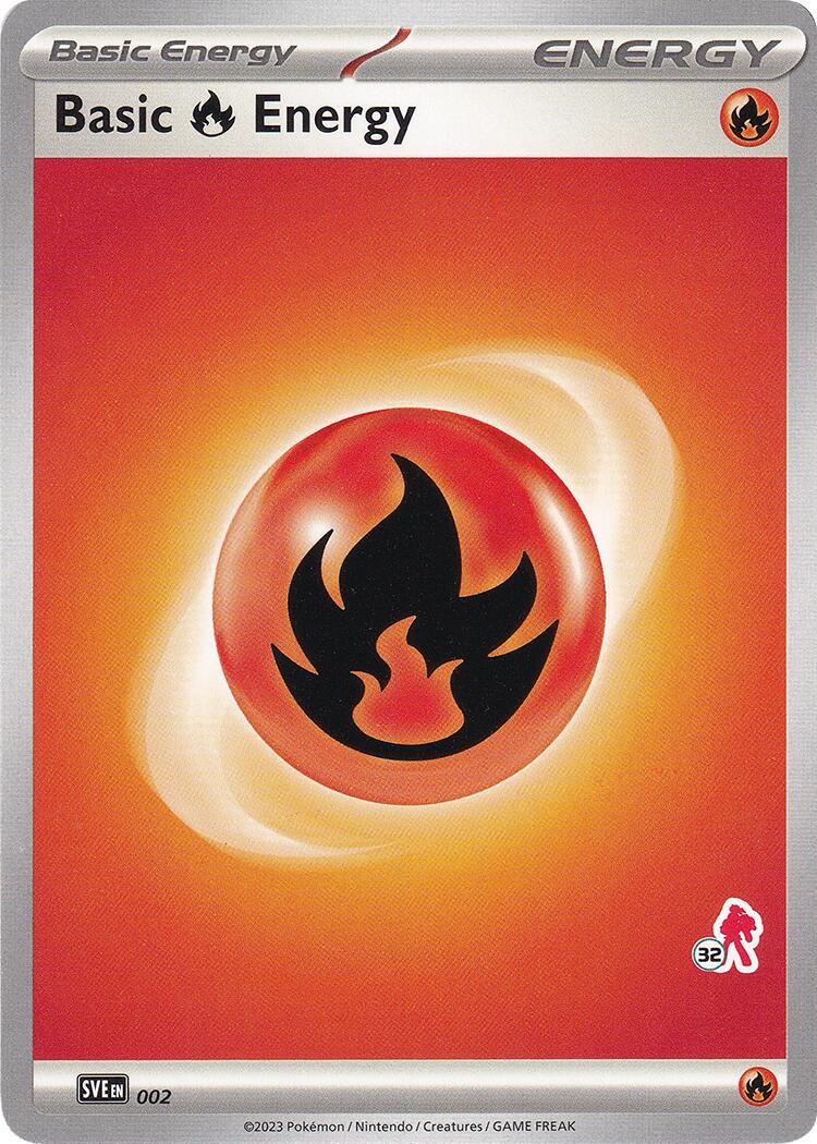 Basic Fire Energy (002) (Armarouge Stamp #32) [Battle Academy 2024] | Galaxy Games LLC
