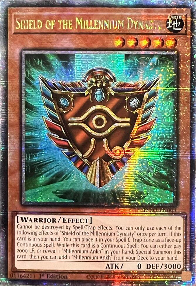 Shield of the Millennium Dynasty (Quarter Century Secret Rare) [INFO-EN003] Quarter Century Secret Rare | Galaxy Games LLC