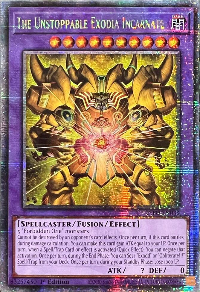 The Unstoppable Exodia Incarnate (Quarter Century Secret Rare) [INFO-EN033] Quarter Century Secret Rare | Galaxy Games LLC