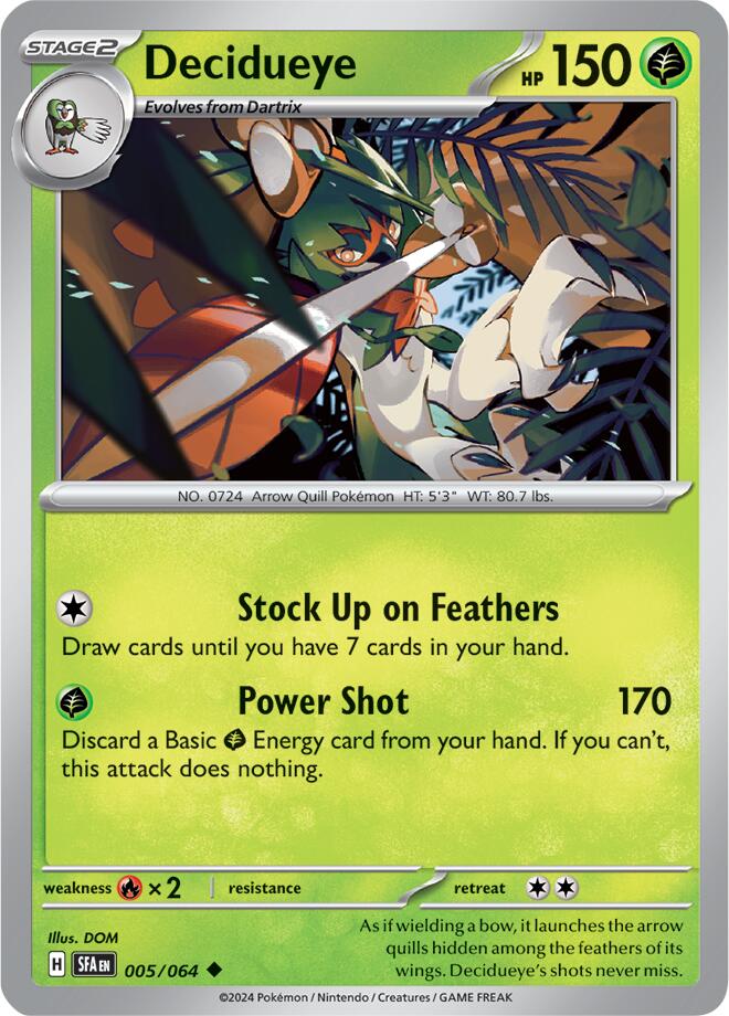 Decidueye (005/064) [Scarlet & Violet: Shrouded Fable] | Galaxy Games LLC