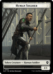 Human Soldier // Wolf (035) Double-Sided Token [Bloomburrow Commander Tokens] | Galaxy Games LLC
