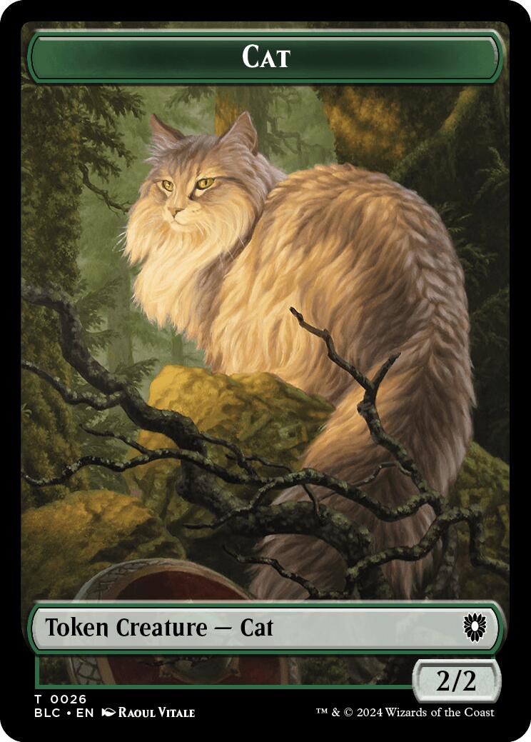 Cat // Beast (025) Double-Sided Token [Bloomburrow Commander Tokens] | Galaxy Games LLC