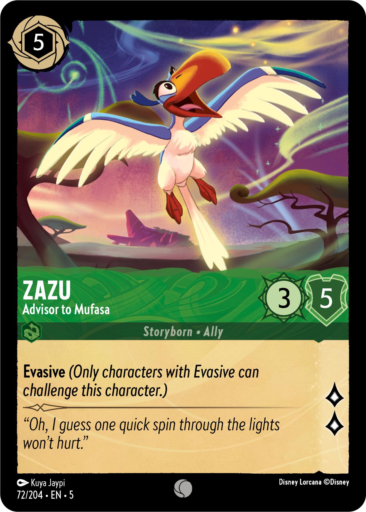 Zazu - Advisor to Mufasa (72/204) [Shimmering Skies] | Galaxy Games LLC