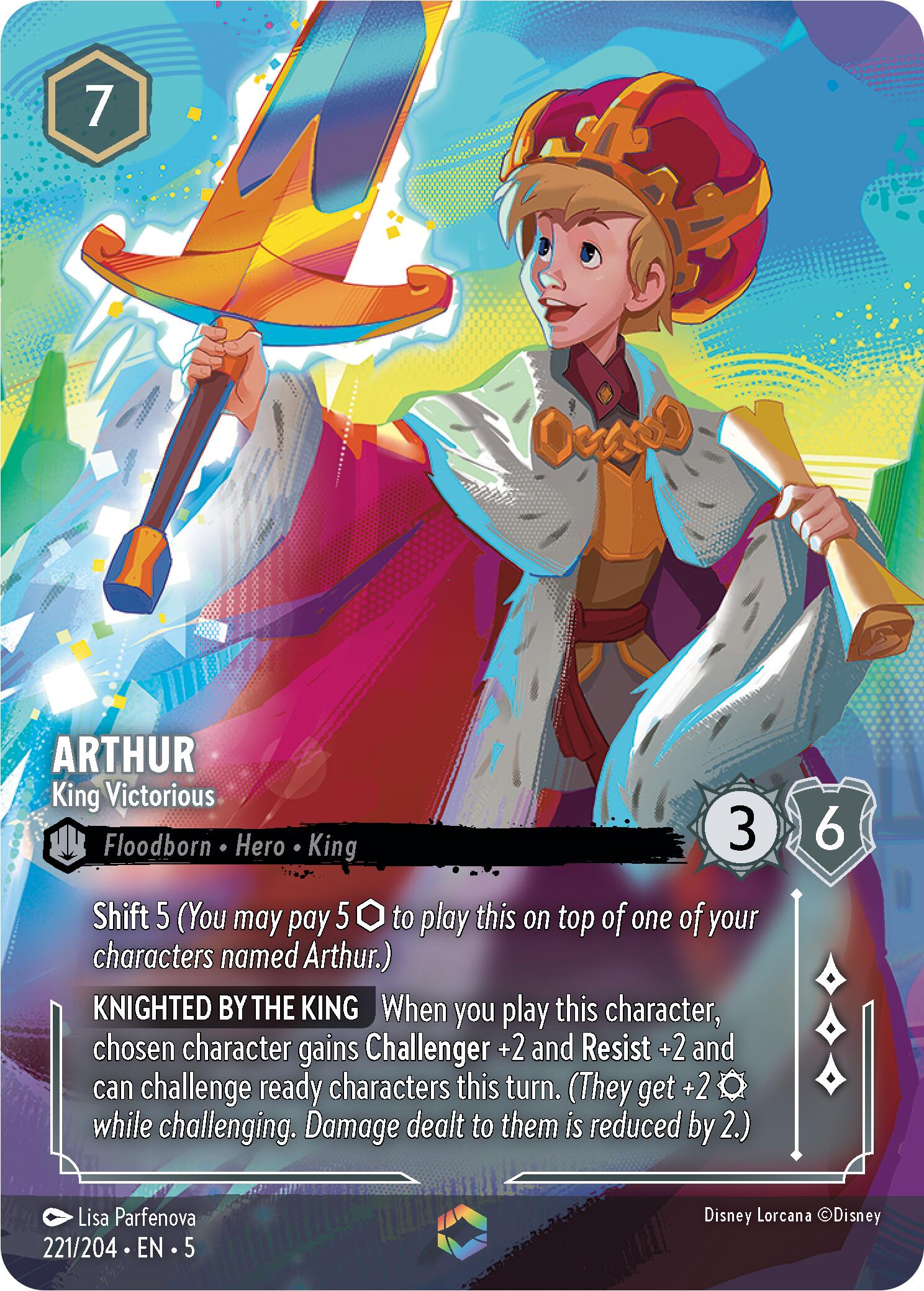 Arthur - King Victorious (Enchanted) (221/204) [Shimmering Skies] | Galaxy Games LLC