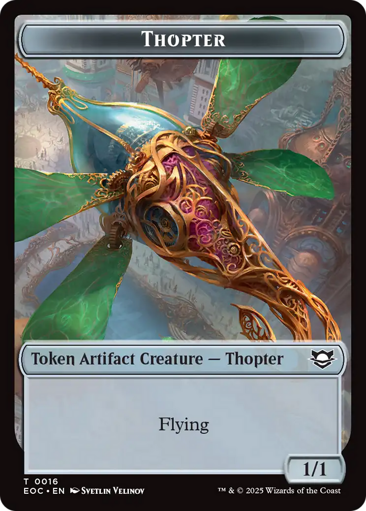 Thopter // Gnome Double-Sided Token [Edge of Eternities Commander Tokens] | Galaxy Games LLC