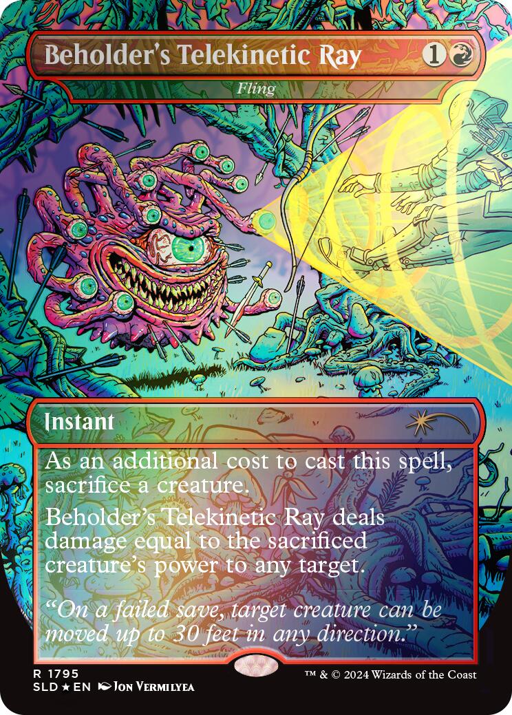 Beholder's Telekinetic Ray - Fling (Rainbow Foil) [Secret Lair Drop Series] | Galaxy Games LLC