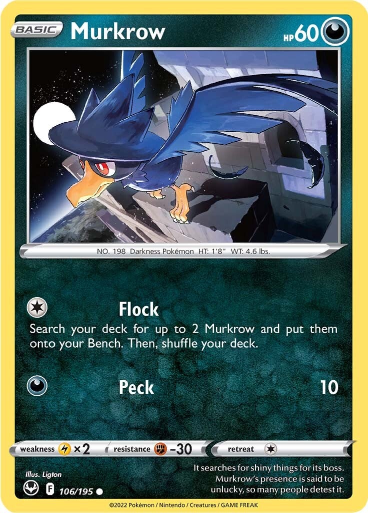 Murkrow (106/195) [Sword & Shield: Silver Tempest] | Galaxy Games LLC