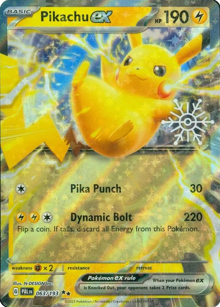 Pikachu ex (063/193) (Holiday Calendar) [Miscellaneous Cards] | Galaxy Games LLC