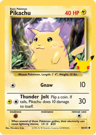 Pikachu (58/102) (25th Anniversary) (Jumbo Card) [Celebrations: 25th Anniversary] | Galaxy Games LLC