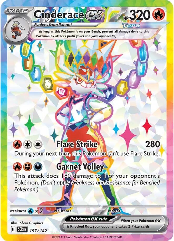 Cinderace ex (157/142) [Scarlet & Violet: Stellar Crown] | Galaxy Games LLC