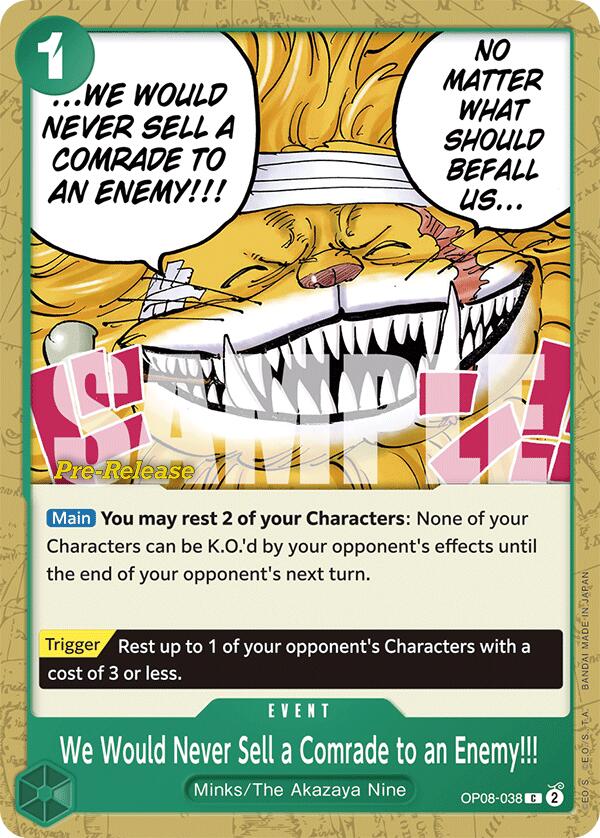 We Would Never Sell a Comrade to an Enemy!!! [Two Legends Pre-Release Cards] | Galaxy Games LLC