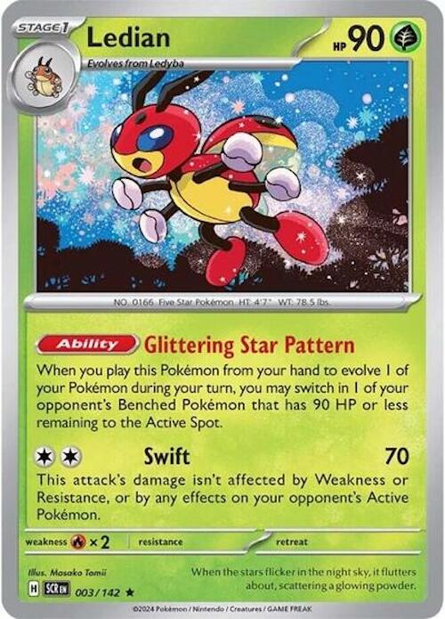 Ledian (003/142) (Theme Deck Exclusive) [Scarlet & Violet: Stellar Crown] | Galaxy Games LLC