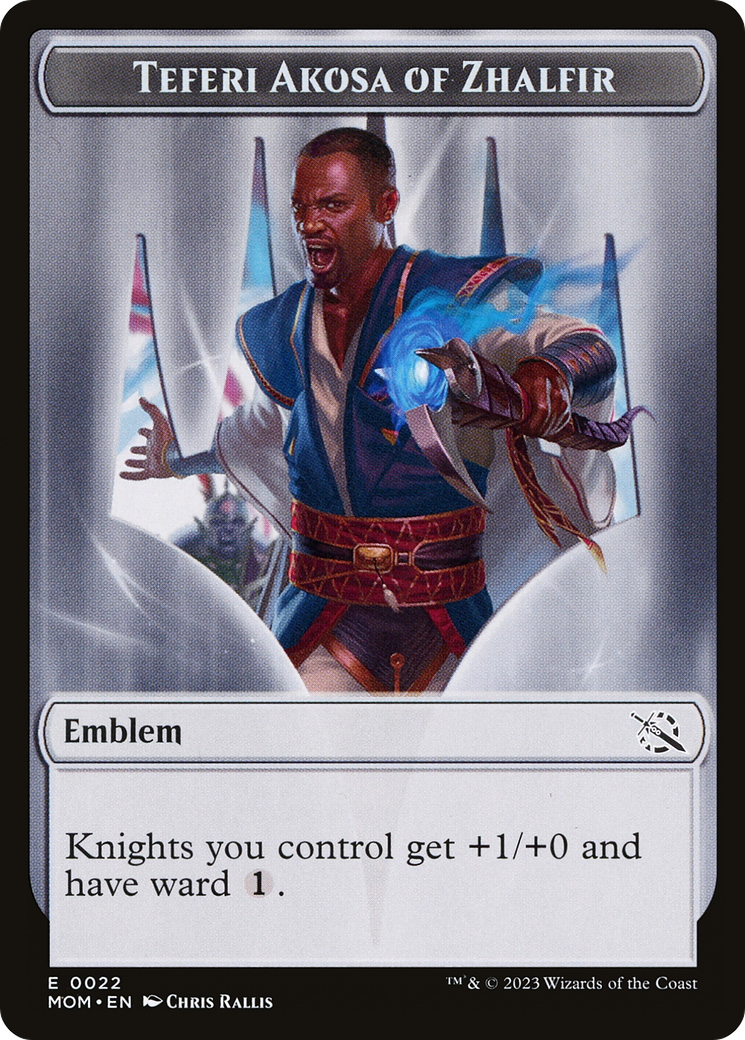 Treasure (20) // Teferi Akosa of Zhalfir Emblem Double-Sided Token [March of the Machine Tokens] | Galaxy Games LLC