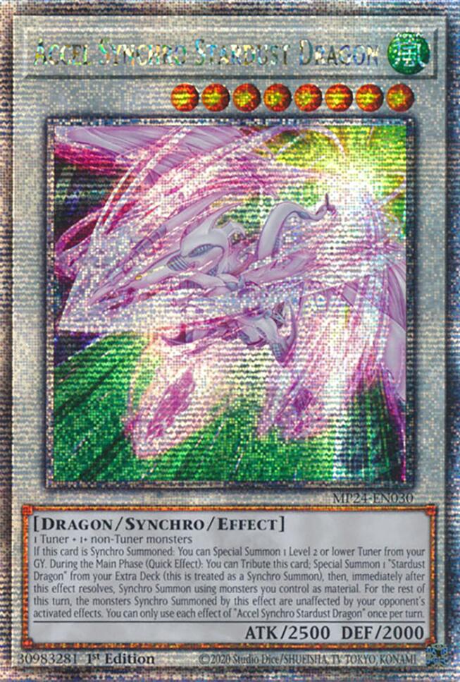 Accel Synchro Stardust Dragon [MP24-EN030] Quarter Century Secret Rare | Galaxy Games LLC