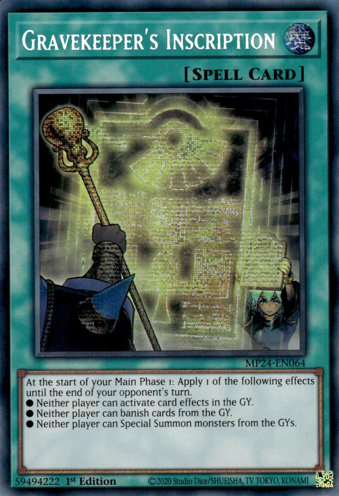 Gravekeeper's Inscription [MP24-EN064] Prismatic Secret Rare | Galaxy Games LLC