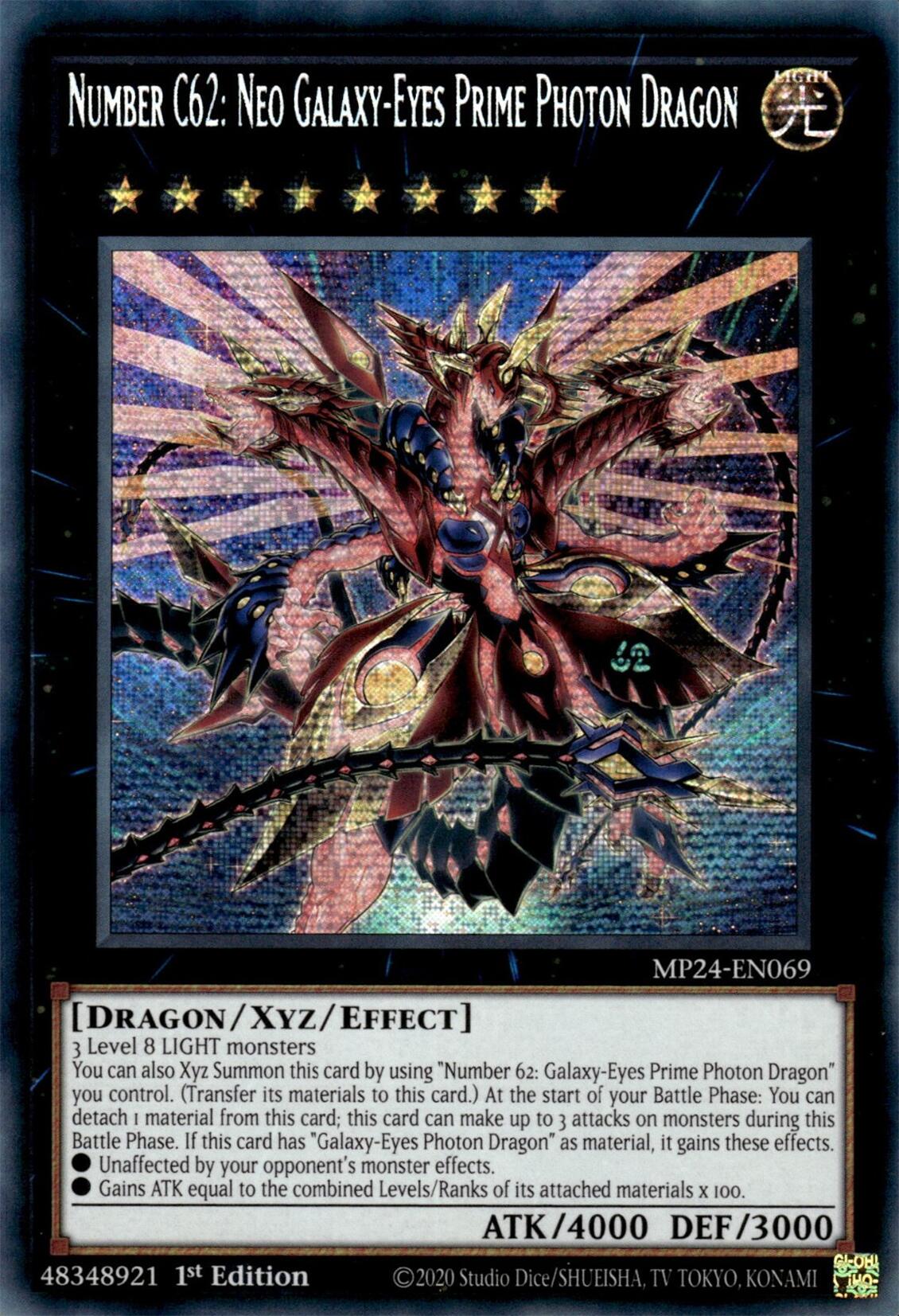 Number C62: Neo Galaxy-Eyes Prime Photon Dragon [MP24-EN069] Prismatic Secret Rare | Galaxy Games LLC