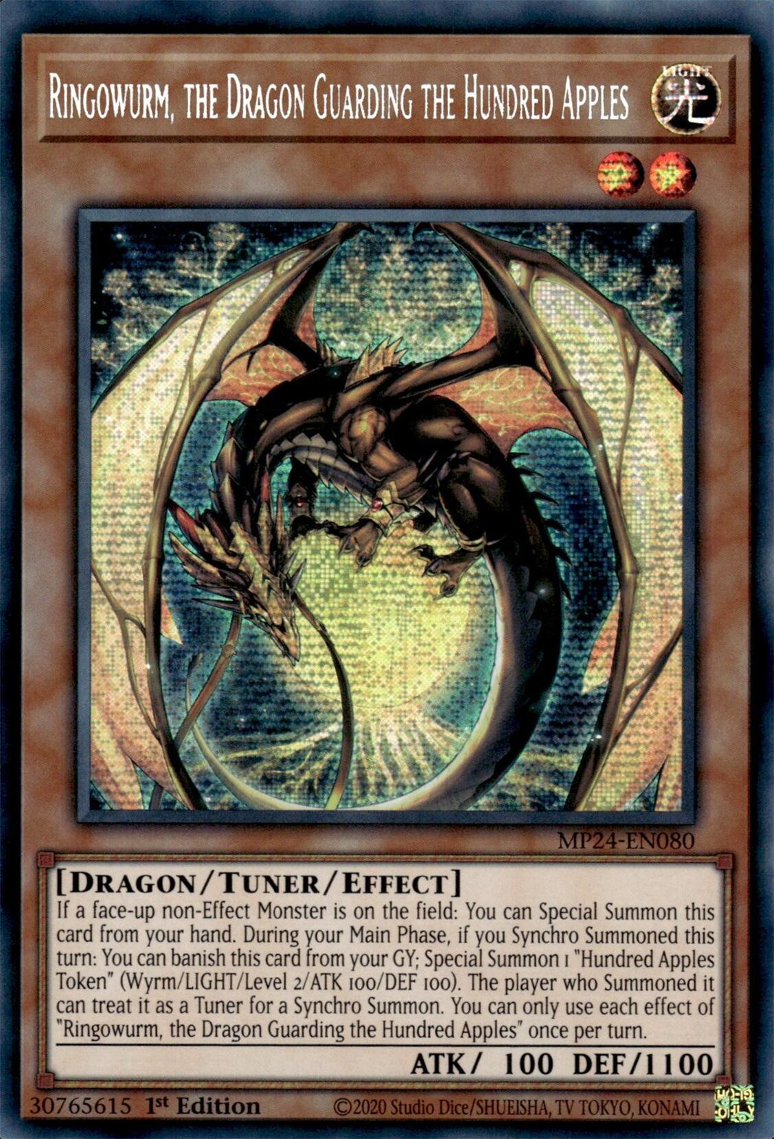 Ringowurm, the Dragon Guarding the Hundred Apples [MP24-EN080] Prismatic Secret Rare | Galaxy Games LLC