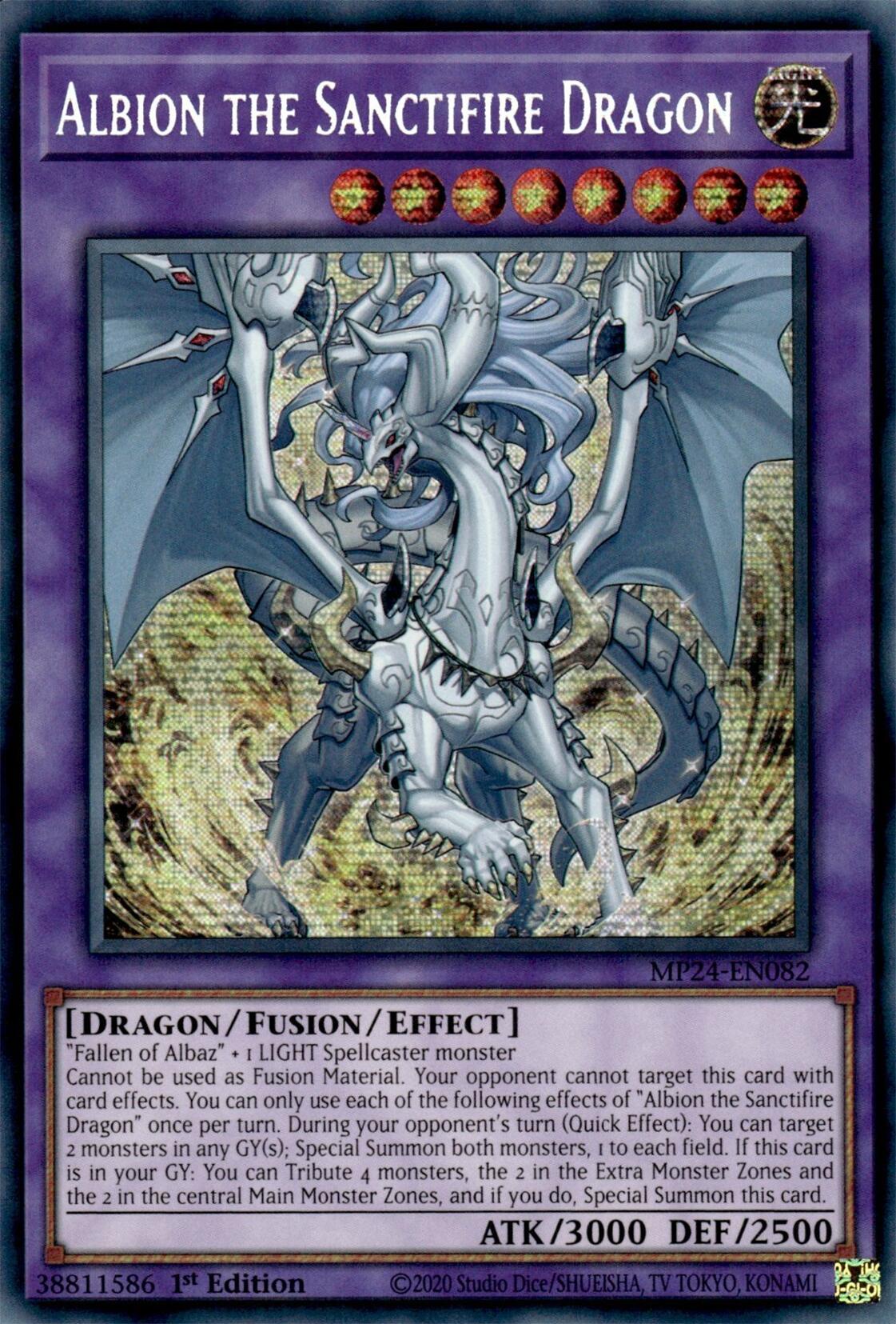 Albion the Sanctifire Dragon [MP24-EN082] Prismatic Secret Rare | Galaxy Games LLC