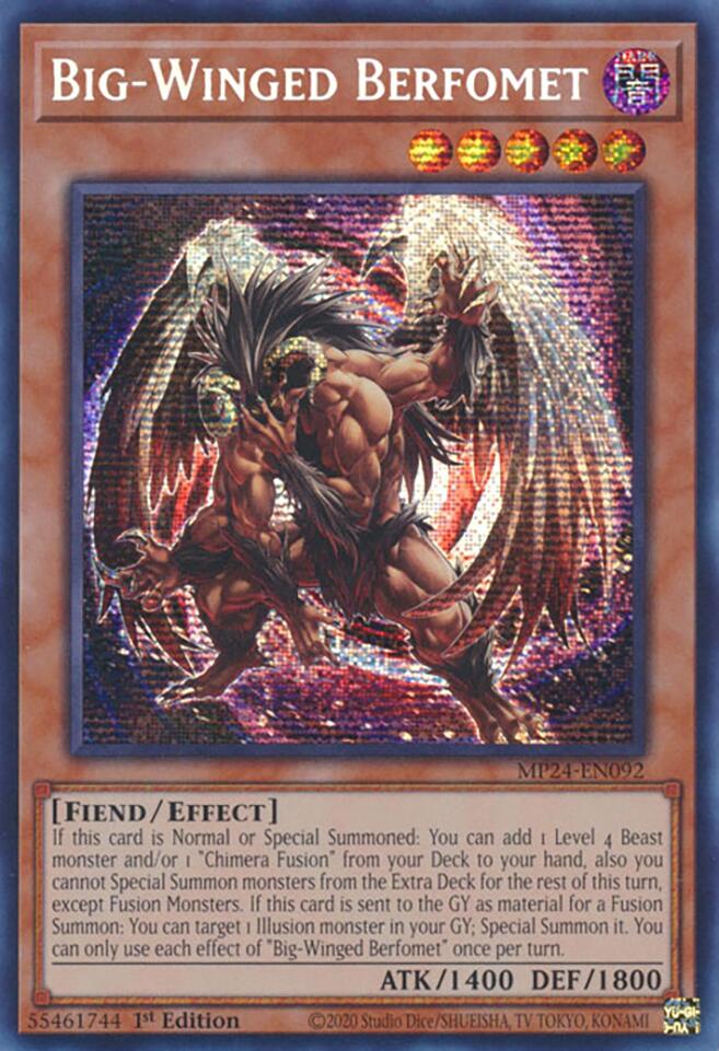 Big-Winged Berfomet [MP24-EN092] Prismatic Secret Rare | Galaxy Games LLC